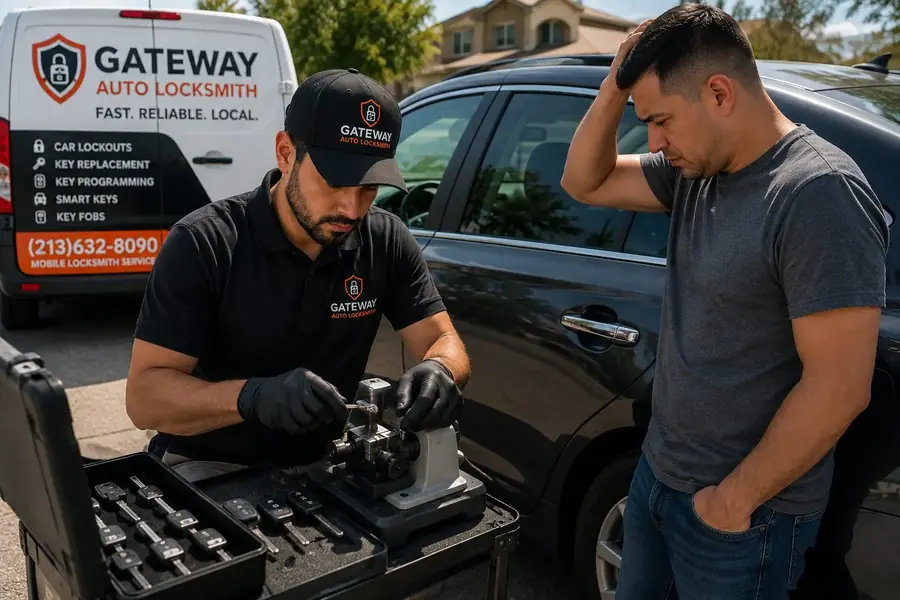 Car key replacement service by mobile automotive locksmith in Eastvale CA